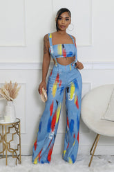 Ensemble salopette bas large