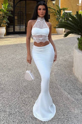 Ensemble jupe longue stretch et top sans manches