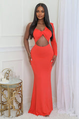 Robe extensible 1 manche longue encolure en cœur