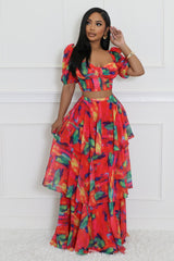 Ensemble jupe taille haute non extensible avec top col V à manches courtes