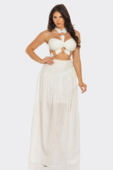 Petite robe longue décontractée à dos nu