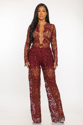 Ensemble blazer dentelle pantalon