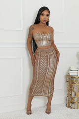 Ensemble jupe extensible et top sans manche