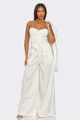 Ensemble 3 pièces blazer et pantalon large