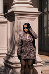 Mini-robe léopard Power Instinct Marron