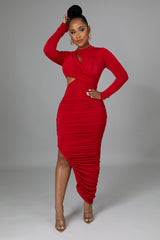 Robe fente devant effet plissée modèle Majolie