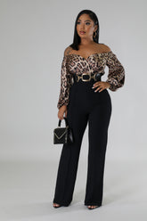 Combinaison manche longue extensible décolleté au cœur avec ceinture