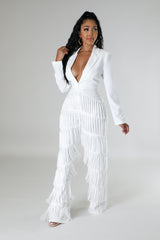 Combinaison semi-extensible Franges à manche longue