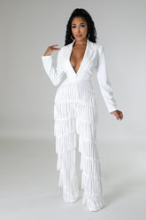 Combinaison semi-extensible Franges à manche longue