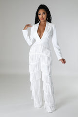 Combinaison semi-extensible Franges à manche longue