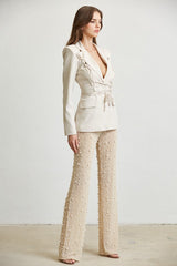 Blazer top à manche longue détails à lacet devant