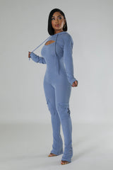 Ensemble combinaison extensible avec boléro à capuche