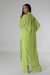 Ensemble pantalon non extensible et chemise longue à manche longue