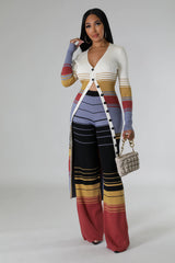 Ensemble pantalon extensible et robe chemise longue