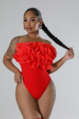 Body  suite extensible avec Froufrous / Rouge