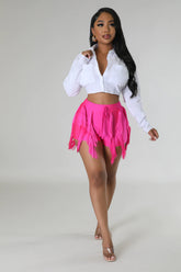 Top blanc à manche longue dos découpe