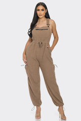 Salopette polaire Semi-extensible sans manche bretelles réglables