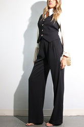 Ensemble Chemises À Manches Plissées, Gilet Et Pantalon