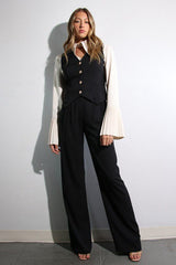 Ensemble Chemises À Manches Plissées, Gilet Et Pantalon