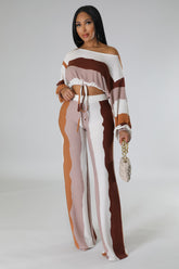 Ensemble Laurel pantalon large et top manche longue