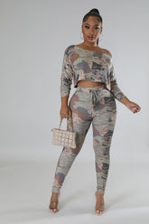 Ensemble taille haute Nervuré legging top à manche longue