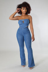 Ensemble Pantalon top en Jean Dahila
