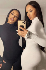 Combinaison moulante à zip et broderie