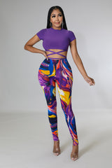 Ensemble legging top Purple