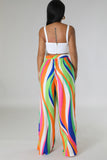 Pantalon jambe large multicolore