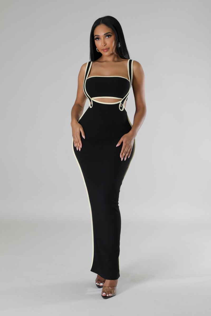 Robe longue à bretelles avec haut bustier court