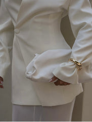 Ensemble blazer jupe longue beige