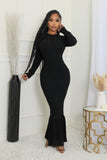 Robe longue extensible tricoté