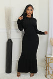 Robe longue extensible tricoté