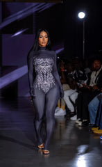 Salopette à strass sexy à manche longue