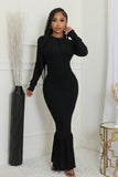 Robe longue extensible tricoté