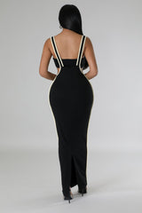 Robe longue à bretelles avec haut bustier court