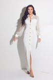 Robe longue en mousseline de soie transparente