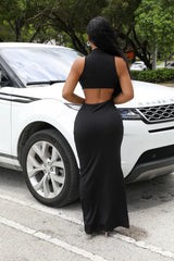 Robe sexy longue à manches courtes avec fleurs