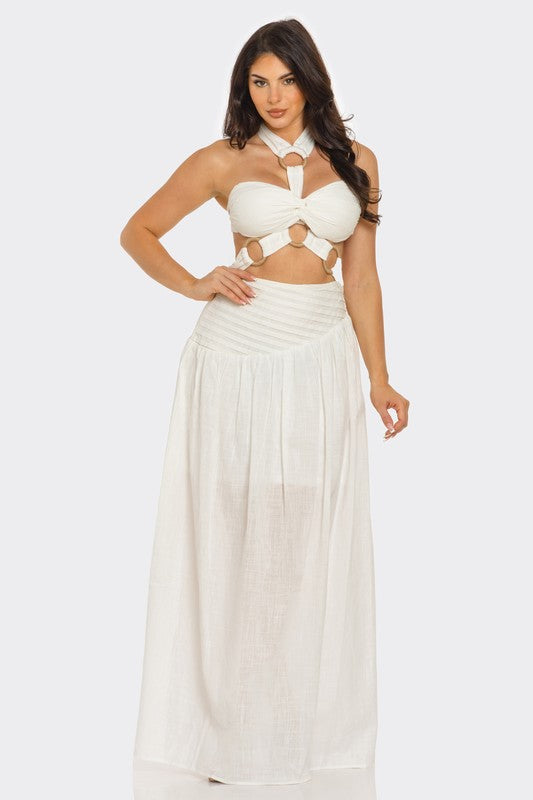 Petite robe longue décontractée à dos nu