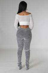 Pantalon taille haute ceinture élastique