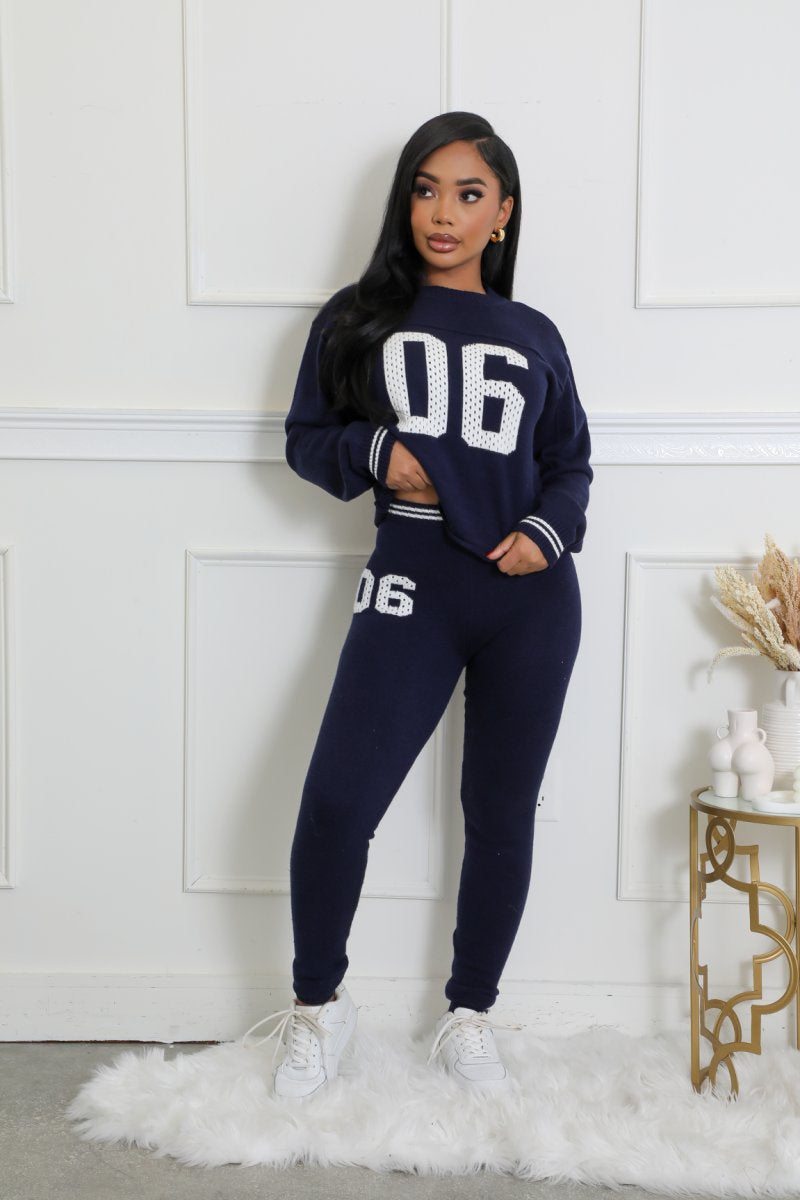 Ensemble legging extensible tricoté