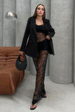 Ensemble blazer et robe en dentelle mi-longue