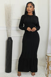 Robe longue extensible tricoté