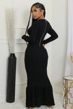 Robe longue extensible tricoté