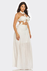 Petite robe longue décontractée à dos nu