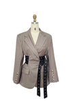 Blazer long avec ceinture