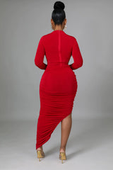 Robe fente devant effet plissée modèle Majolie