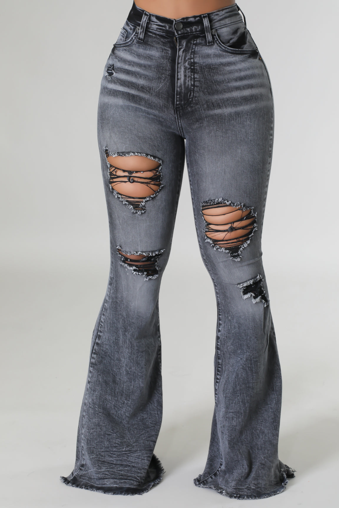 Pantalon Bas Large Jean Plus Wide Leg Distressed Jean Boohoo DK