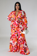 Ensemble 2 pièces Froufrous pantalon large taille haute et top à manche longue