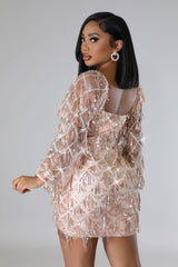 Robe de fête semi-extensible décolleté en Coeur paillettes